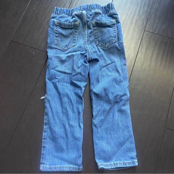 Jumping Beans elastic drawstring toddler boy size 3T jeans with distressed knee - Picture 4 of 4